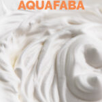 Photo of some whipped aquafaba with the words how to make aquafaba