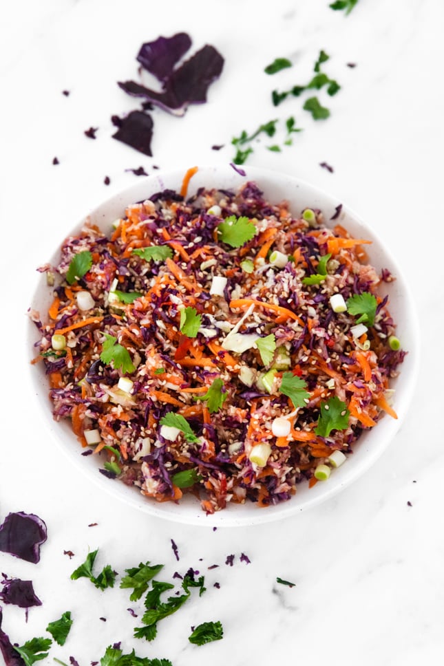 Photo of a bowl of Asian slaw