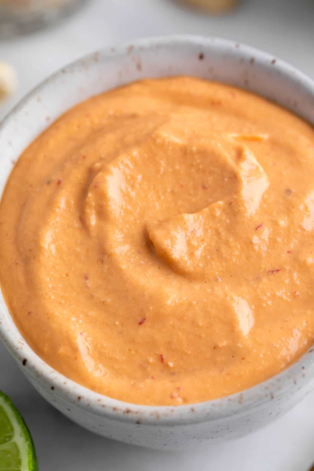 Vegan chipotle sauce in a bowl.