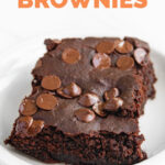 Photo of a piece of black bean brownies with the words black bean brownies