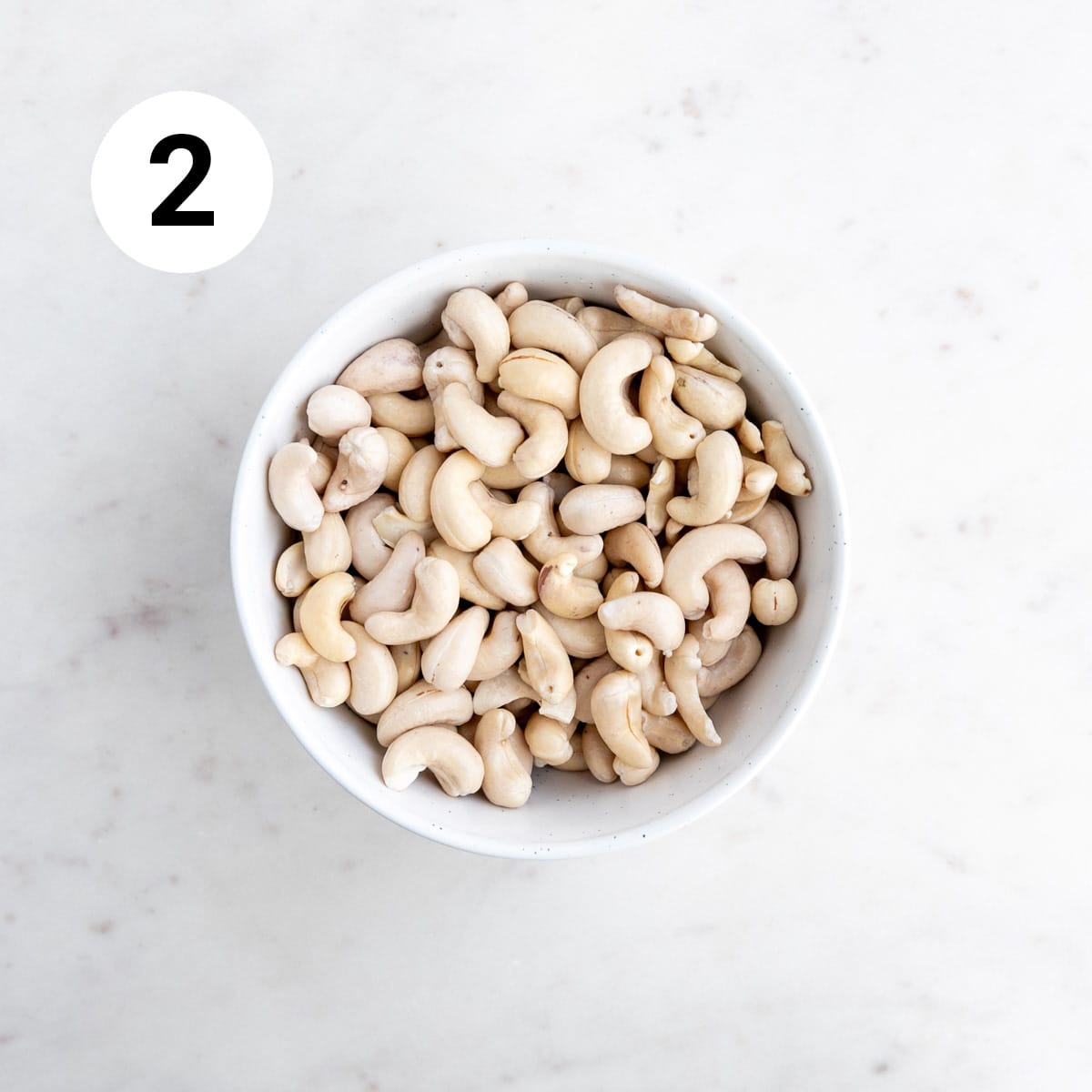 Drained and rinsed cashews.
