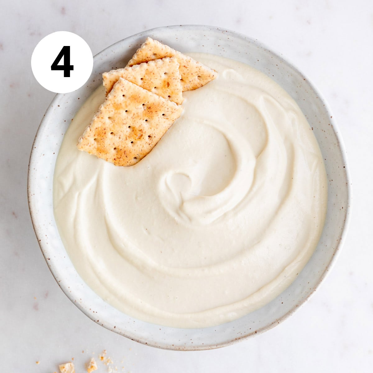 Vegan cashew cheese in bowl.