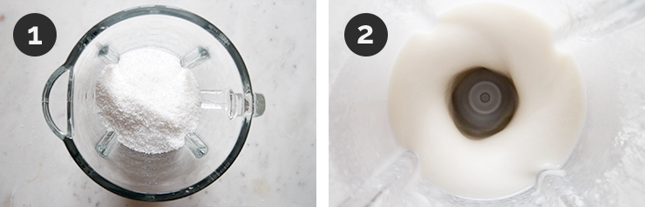 Step-by-step photos of how to make coconut butter