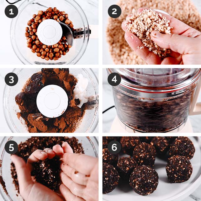 Step-by-step photos of how to make energy balls