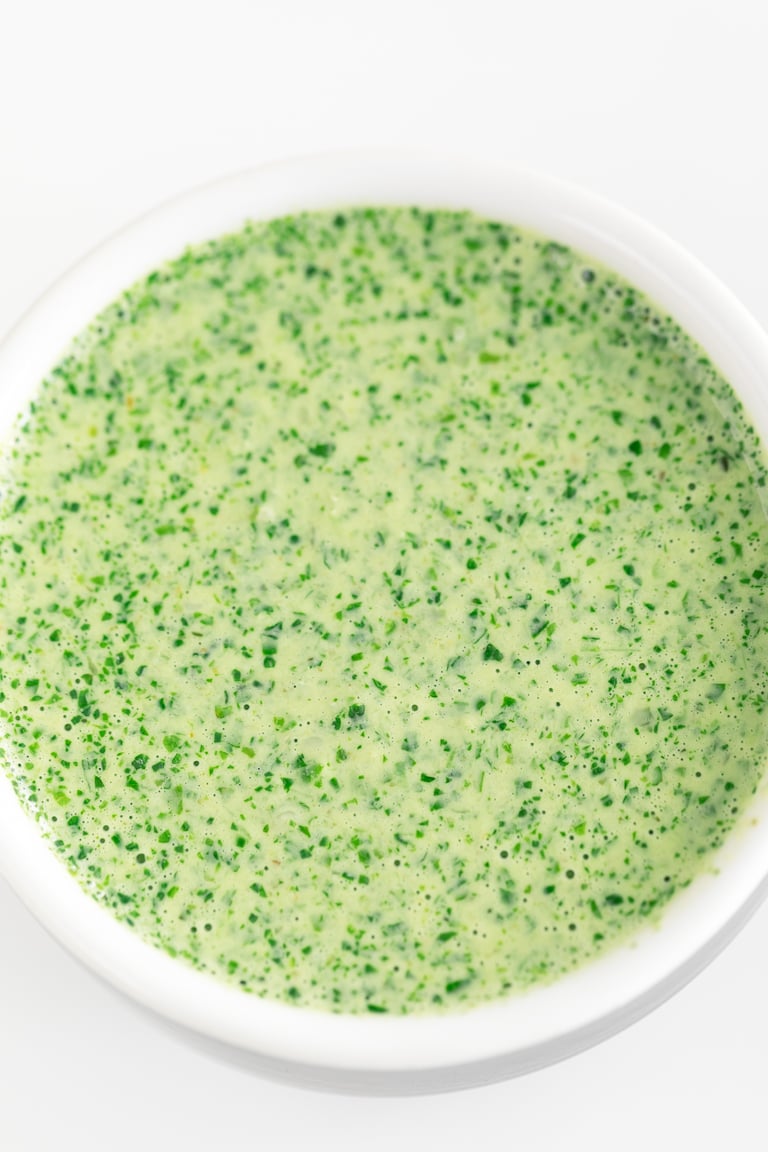 Green Chutney. - Green chutney is a delicious sauce, usually served with Indian savory dishes or as a dip with some naan bread or papadum. #vegan #glutenfree #simpleveganblog
