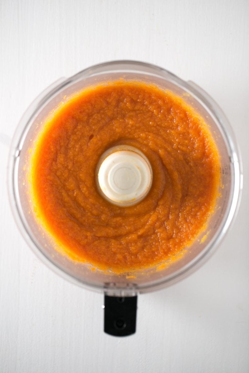 Homemade Pumpkin Puree. - It's really easy to make homemade pumpkin puree, you just need to roast the pumpkin and then puree it a food processor. One ingredient needed!