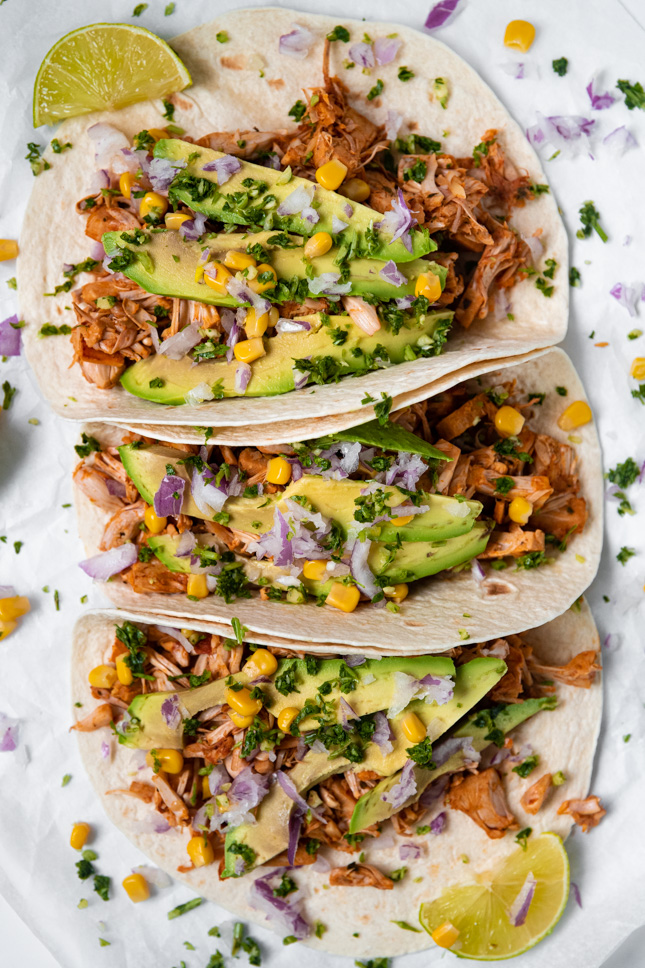 Photo of 3 jackfruit tacos
