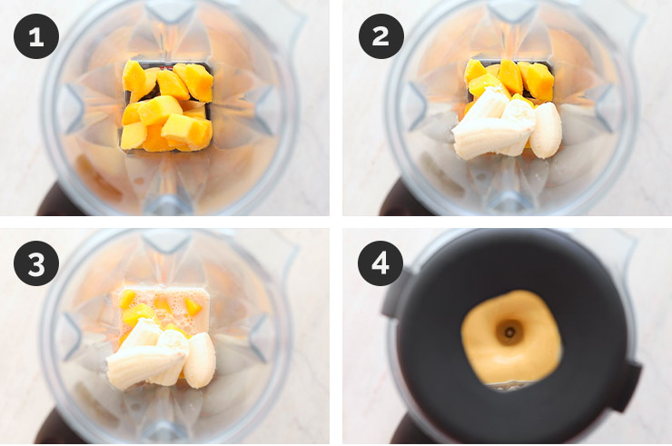 Step by step pictures of how to make mango smoothie