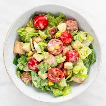 Tofu salad in a bowl.