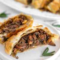 Square photo of a mushroom Wellington