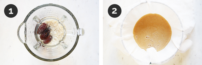 Step by step photos of how to make rice milk