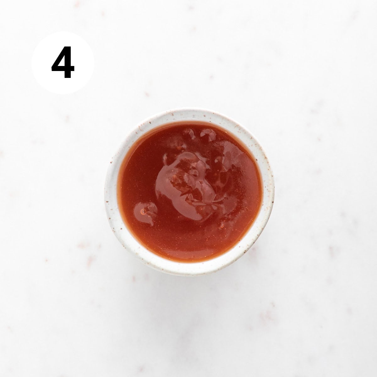 Sweet and sour sauce in a bowl after cooking.