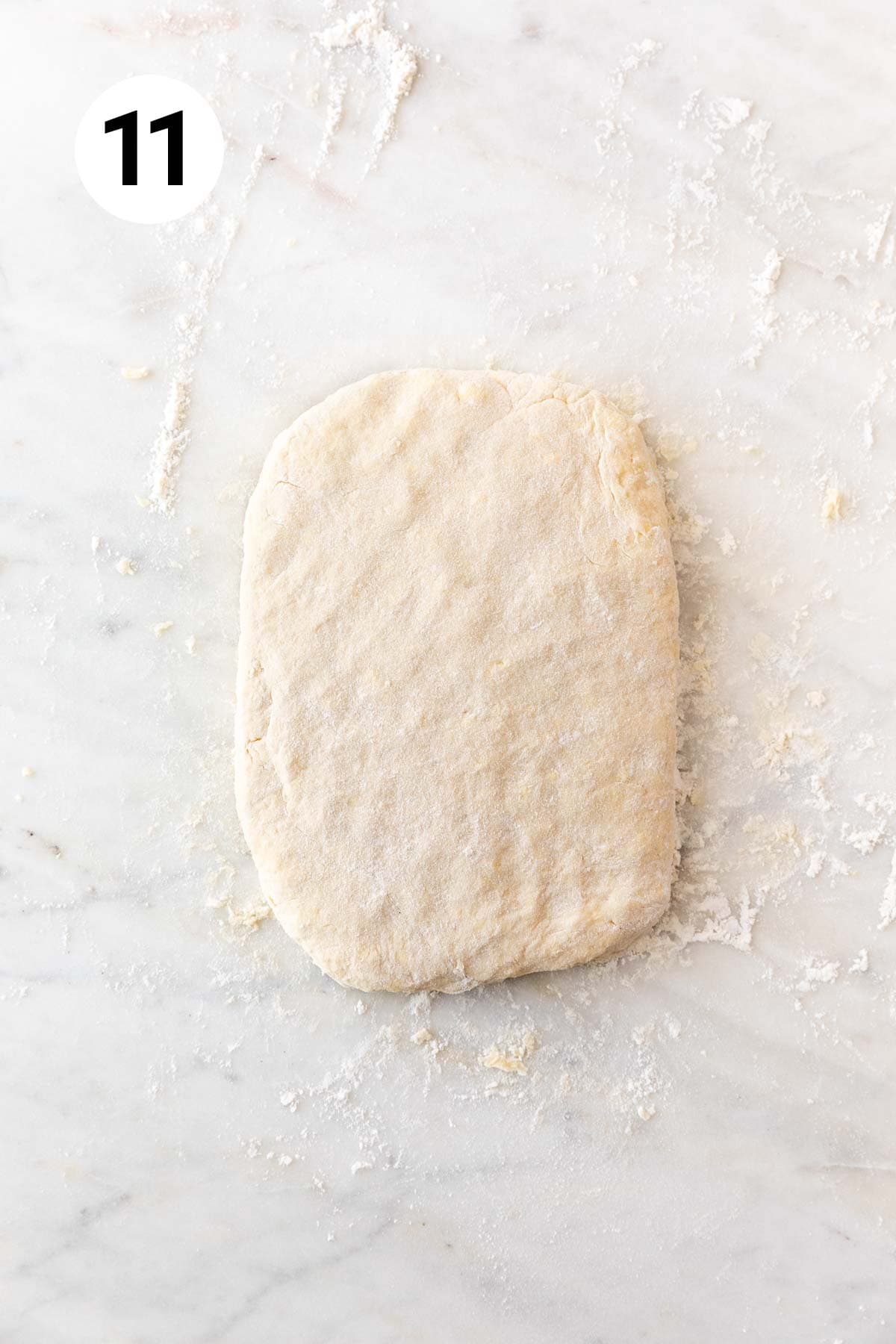 The dough ready to make biscuits.