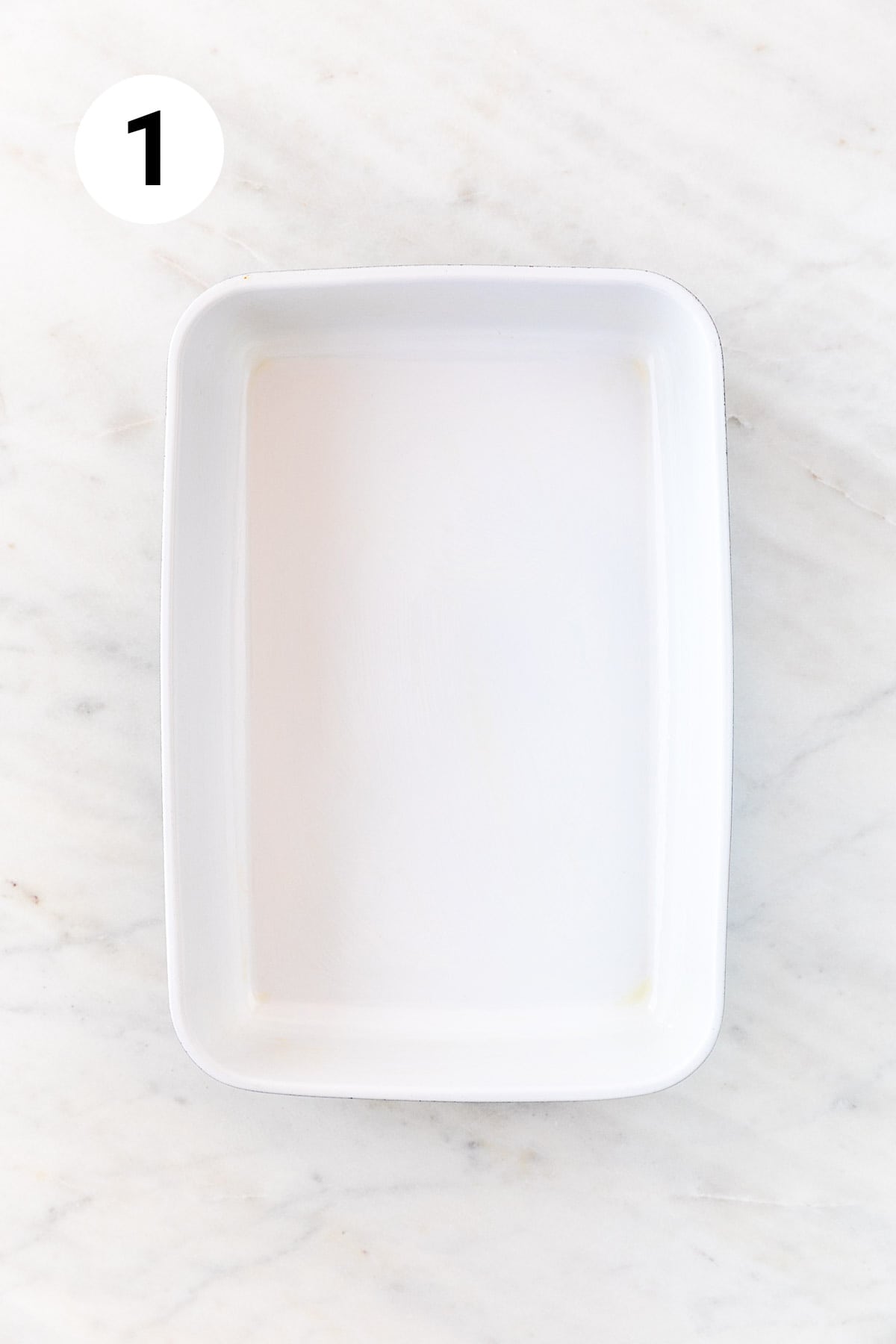 Lightly greased baking dish.