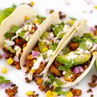 Square photo of some tofu tacos