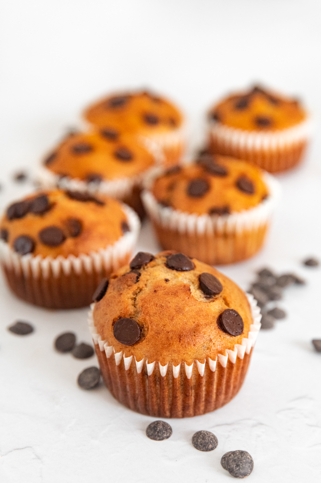 Close-up photo of some vegan banana muffins