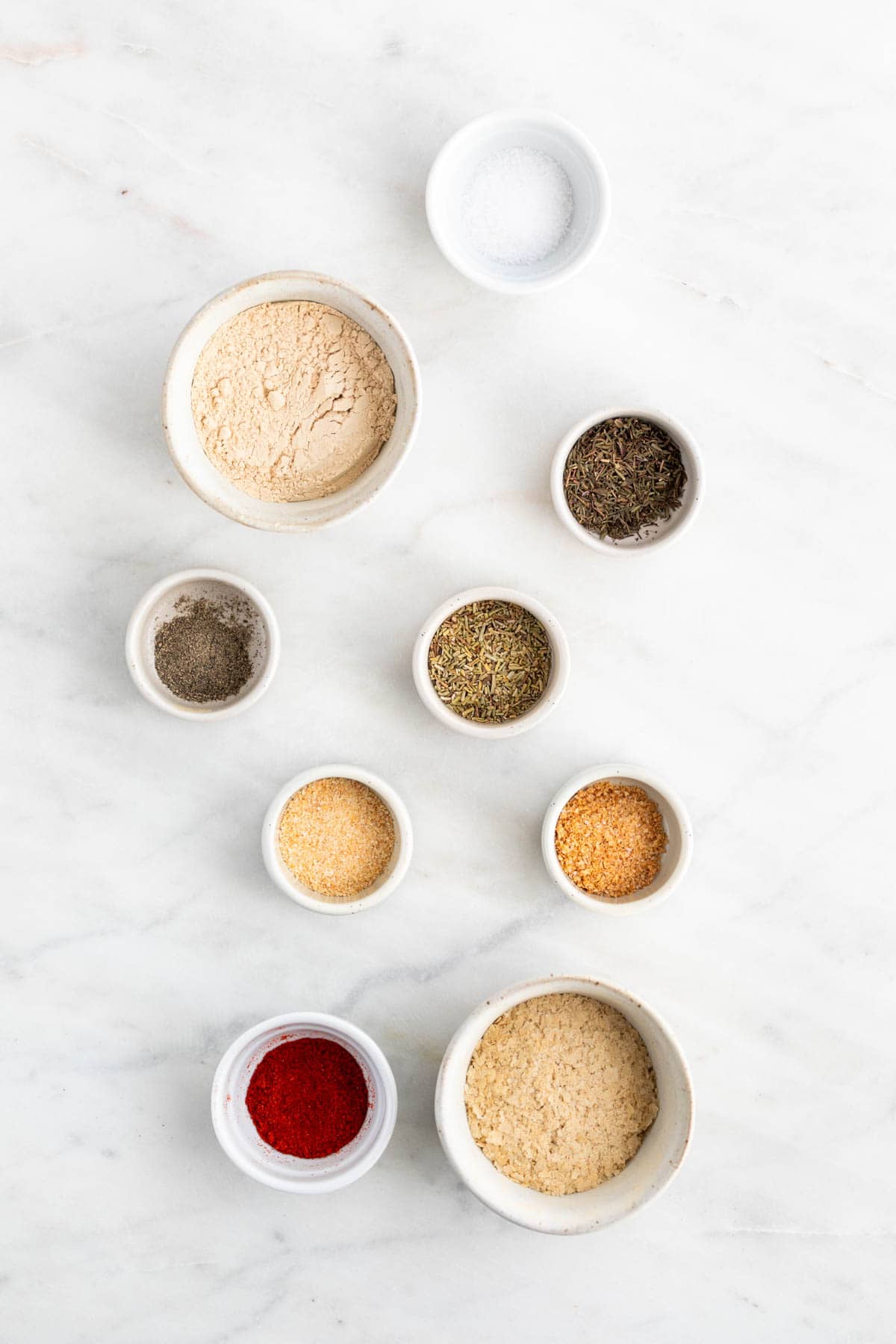 Ingredients for making vegan beef bouillon powder.
