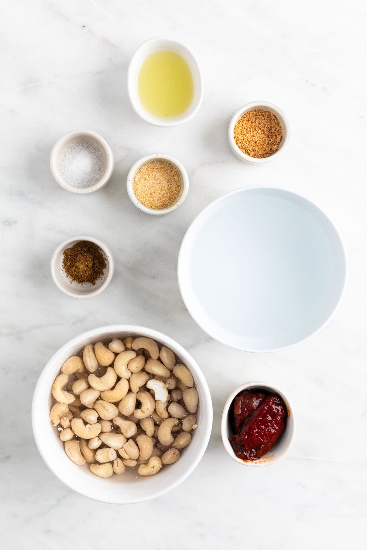 Ingredients for making vegan chipotle sauce.