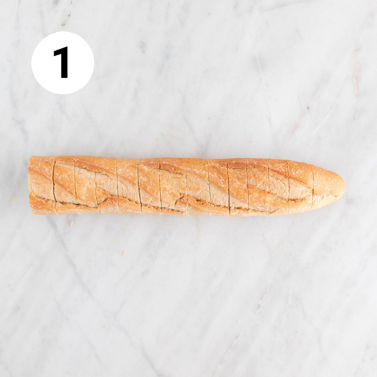 Sliced baguette.