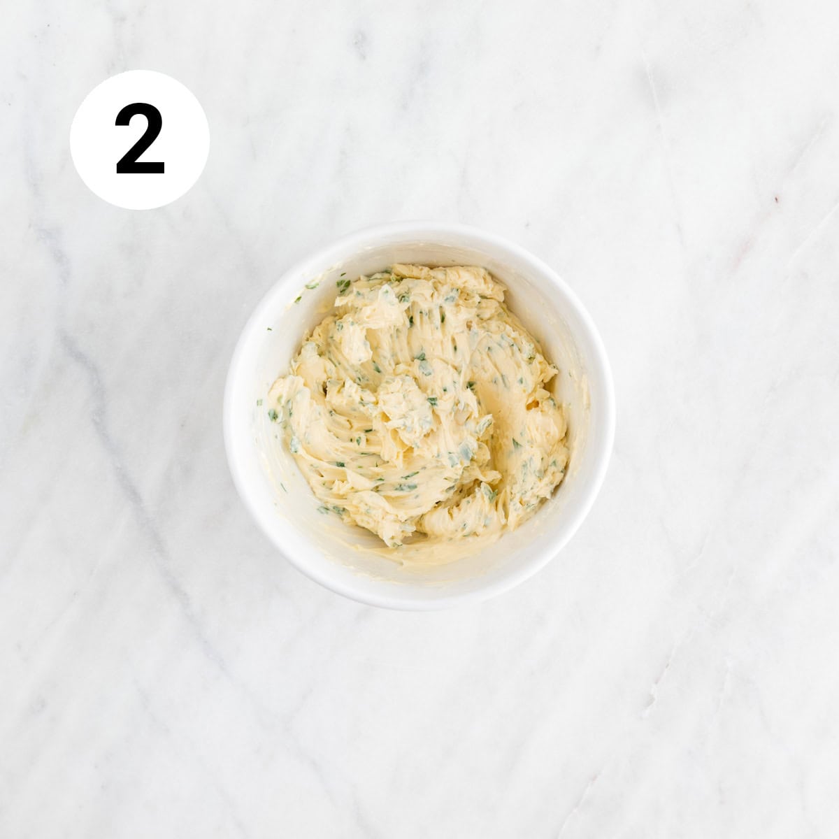 Garlic butter mixture in a bowl.