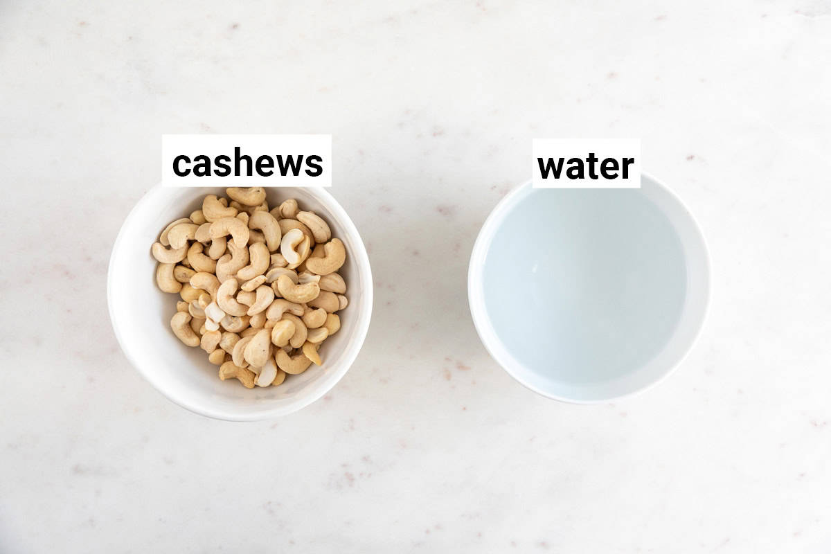 Ingredients needed to make vegan heavy cream substitute.