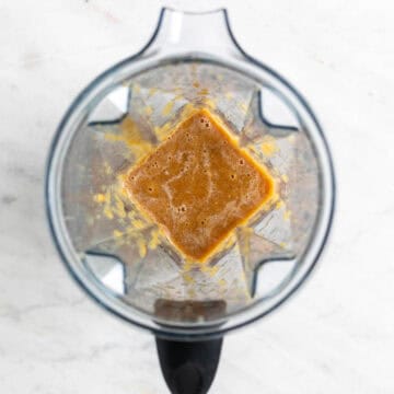Kimchi paste in a blender jar before adding gochugaru.