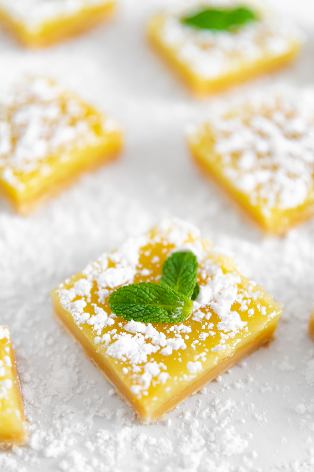 Photo of some vegan lemon bars