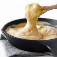 Square photo of a bowl of vegan mozzarella