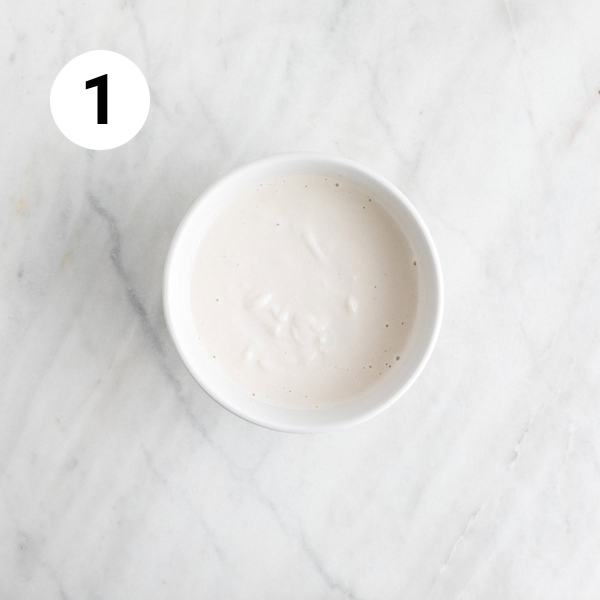 Cashew cream in a bowl.