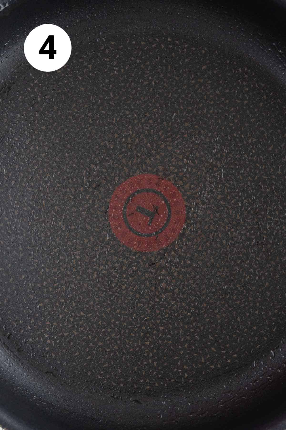 Preheated lightly oiled non-stick pan.