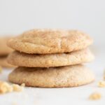 Square photo of a pile of vegan snickerdoodles