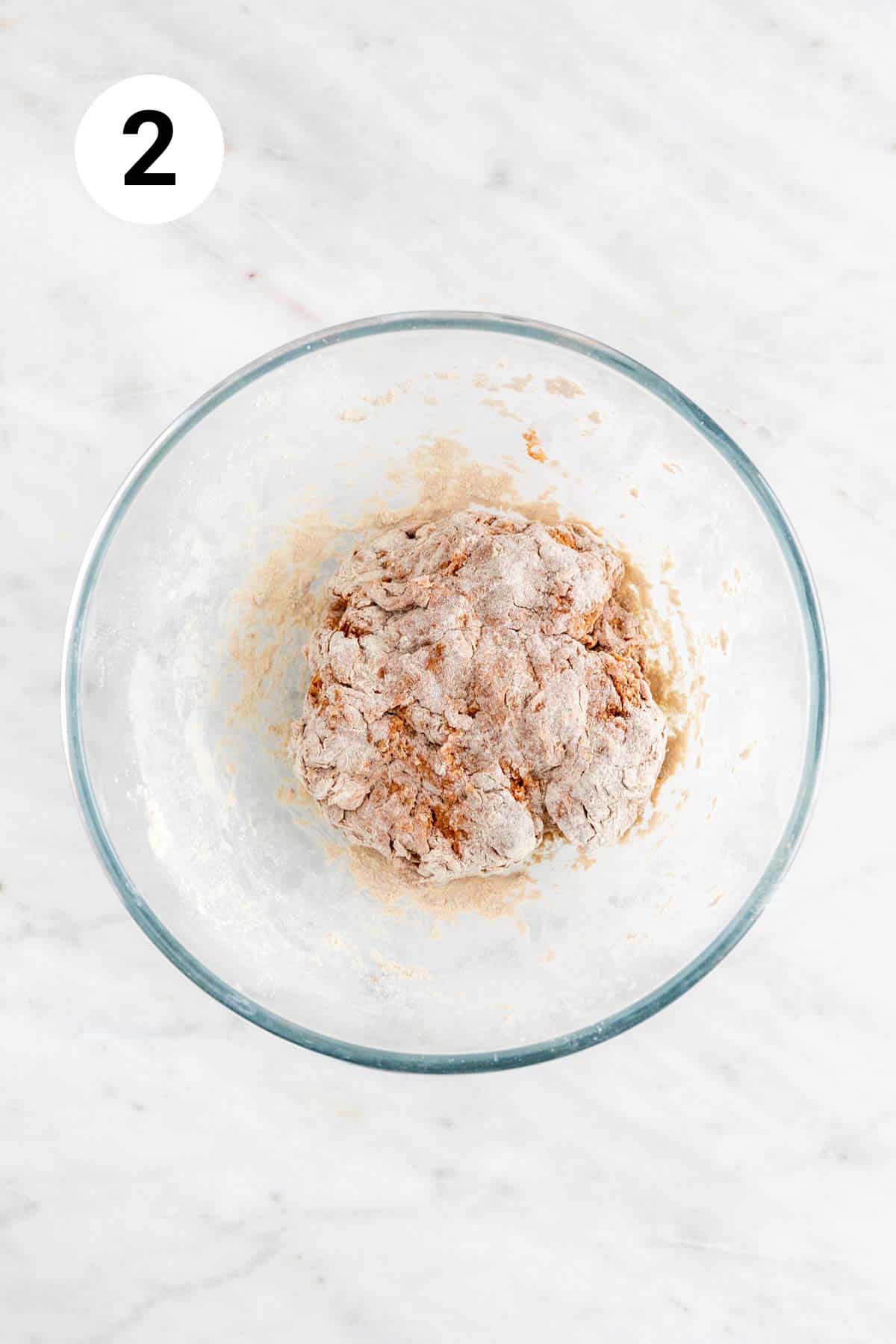 All the vegan steak ingredients combined in a large bowl.