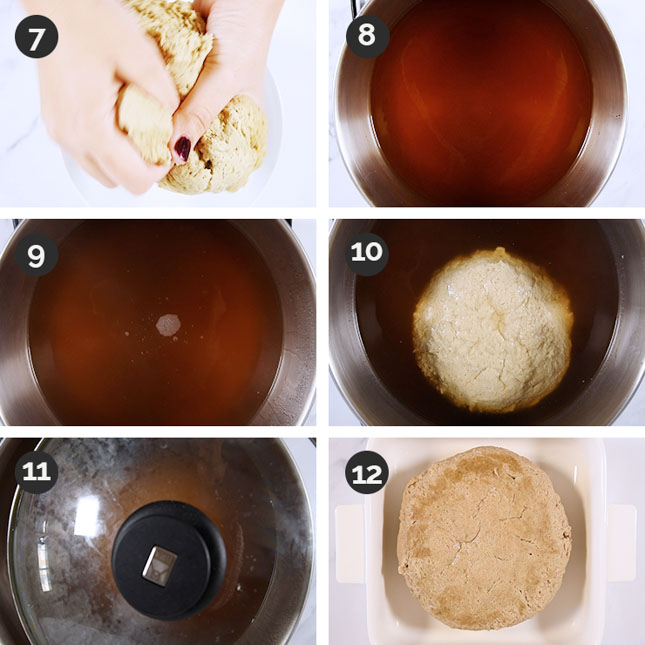 Photos of how to make vegan turkey
