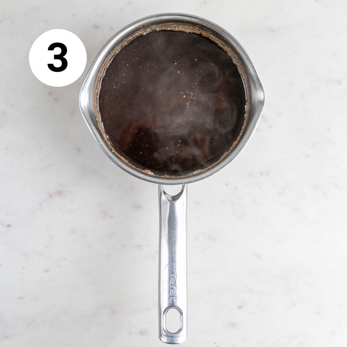 Cooked sauce in saucepan.