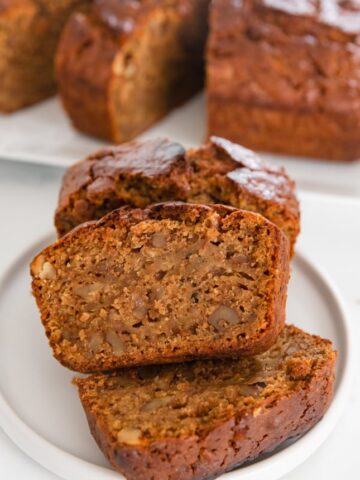 Photo of some slices of vegan zucchini bread
